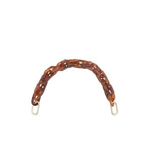 Clare V. Shortie Strap in tortoise resin with brass spring links